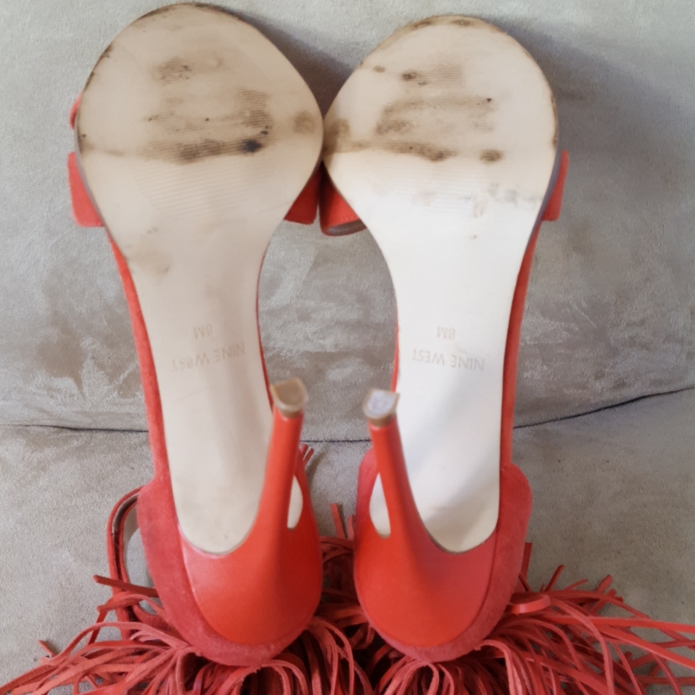 Nine West Suede Frings Heels - Picture 6 of 9